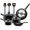 Serenelife Kitchenware Pots & Pans Set - Basic Kitchen Cookware, Black Non-Stick Coating Inside, Heat Resistant SLCW11BLK - alternate 1